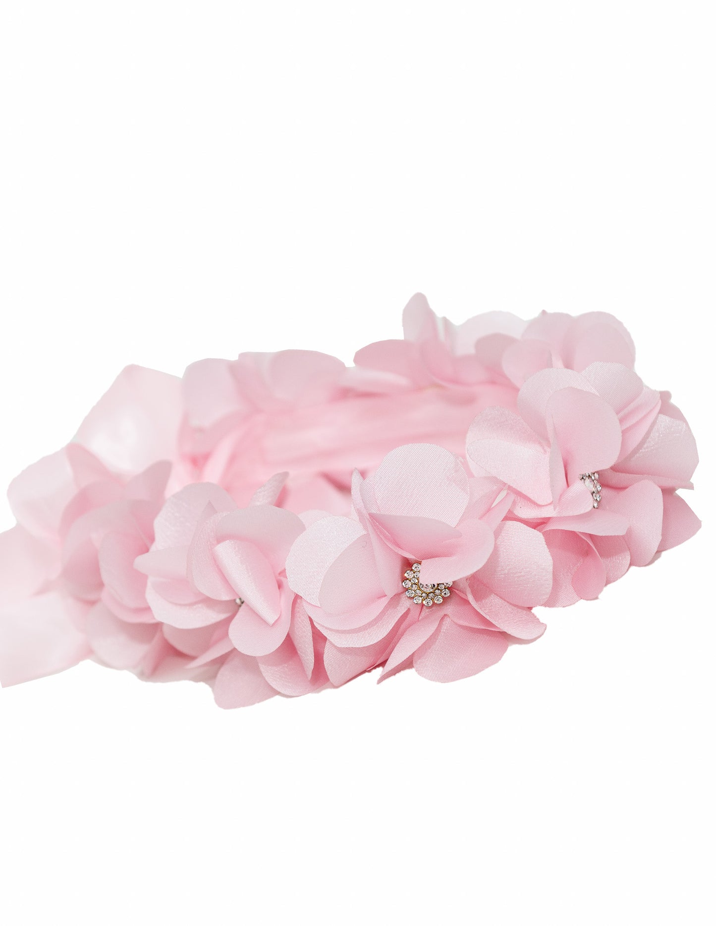 Tocado O Corona De Flores De Tela Rosa