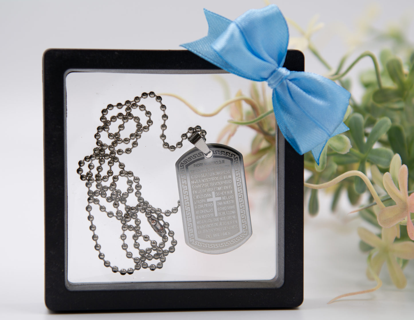 Collar Con Padre Nuestro en Galón Militar