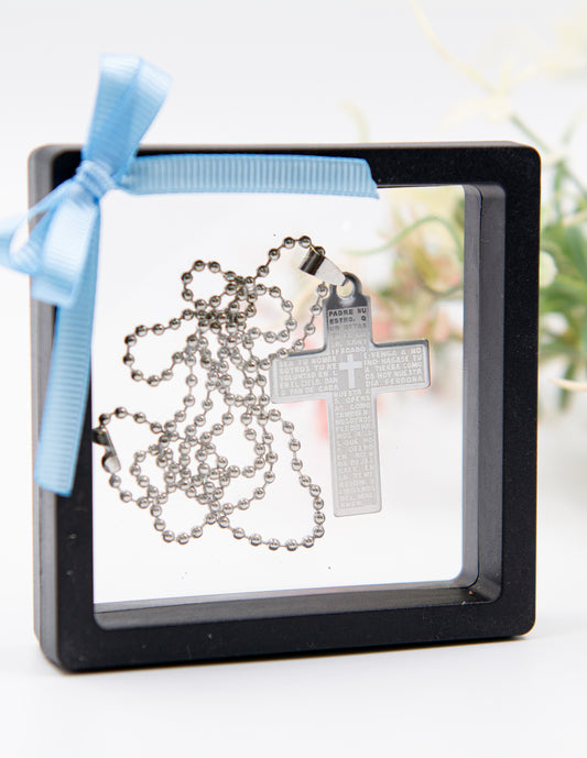 Collar Con Padre Nuestro en Cruz