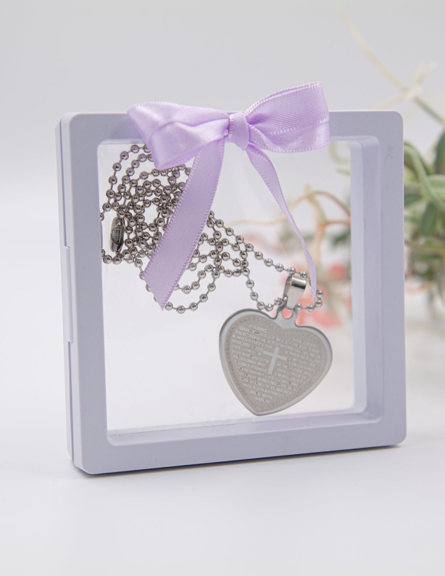 Collar Con Padre Nuestro en corazón