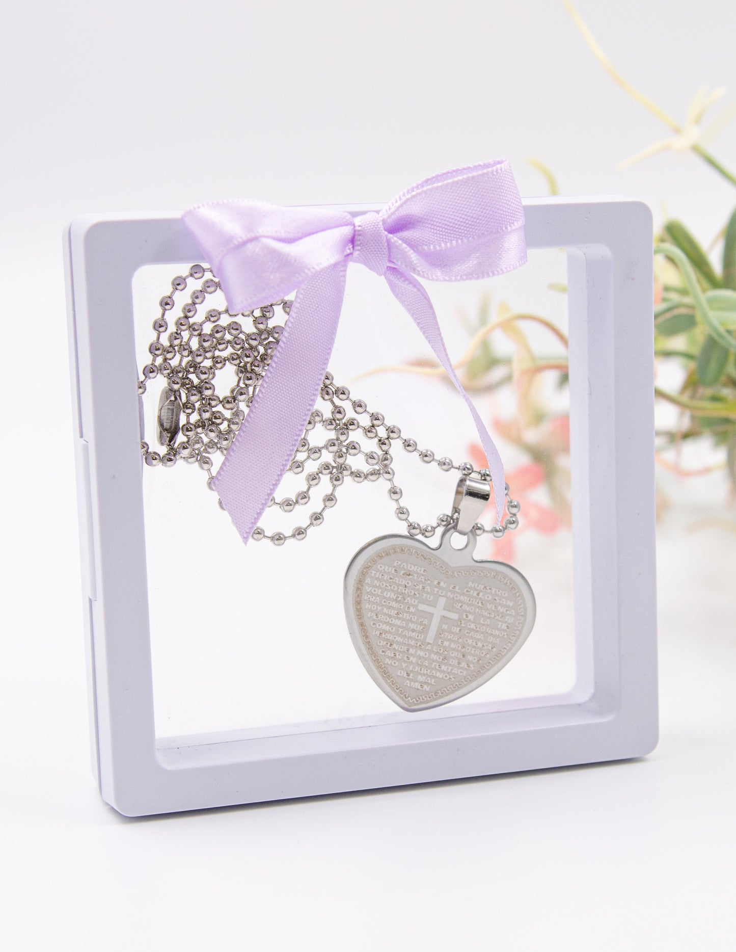 Collar Con Padre Nuestro en corazón