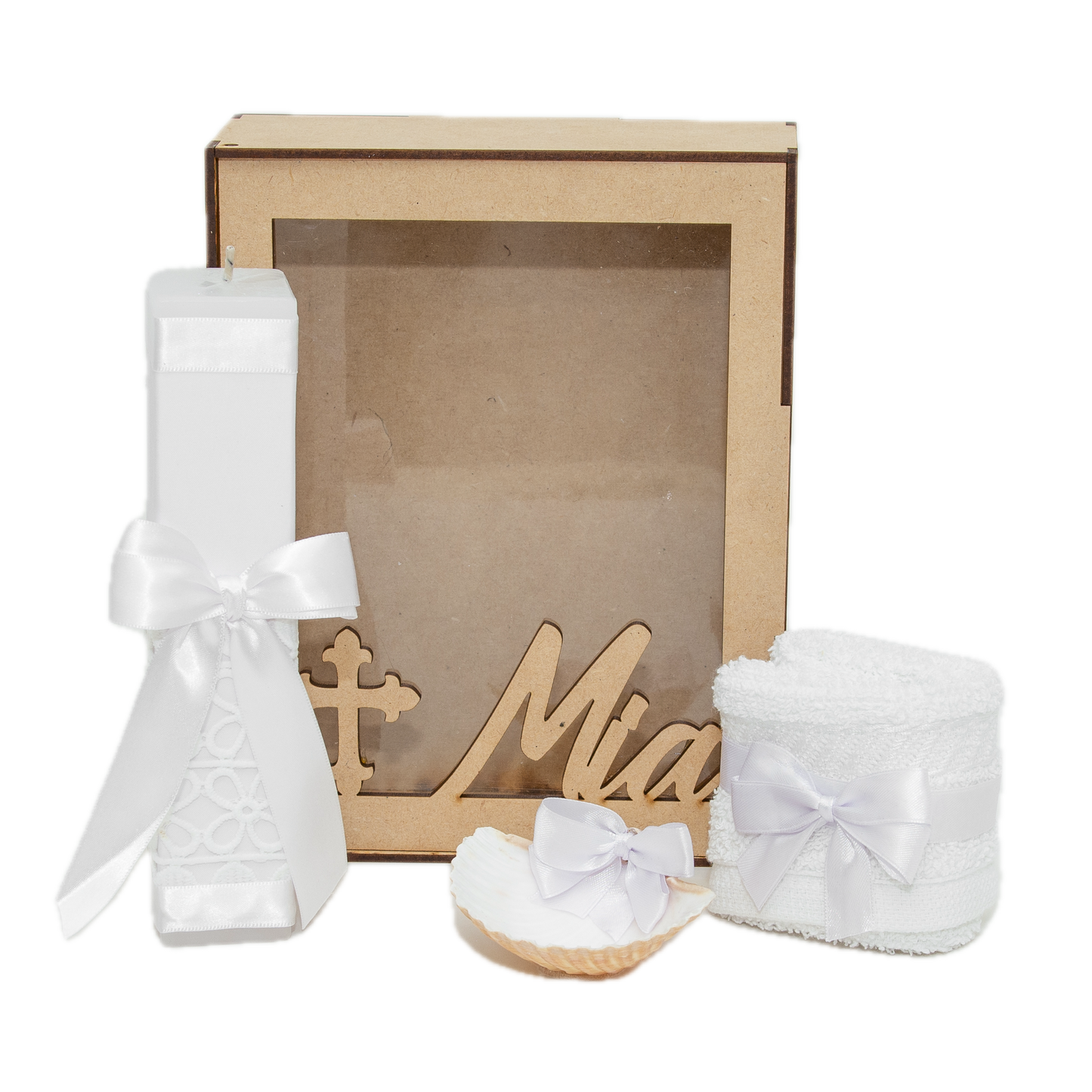 Kit De Bautizo Guipur Blanco Niño Niña