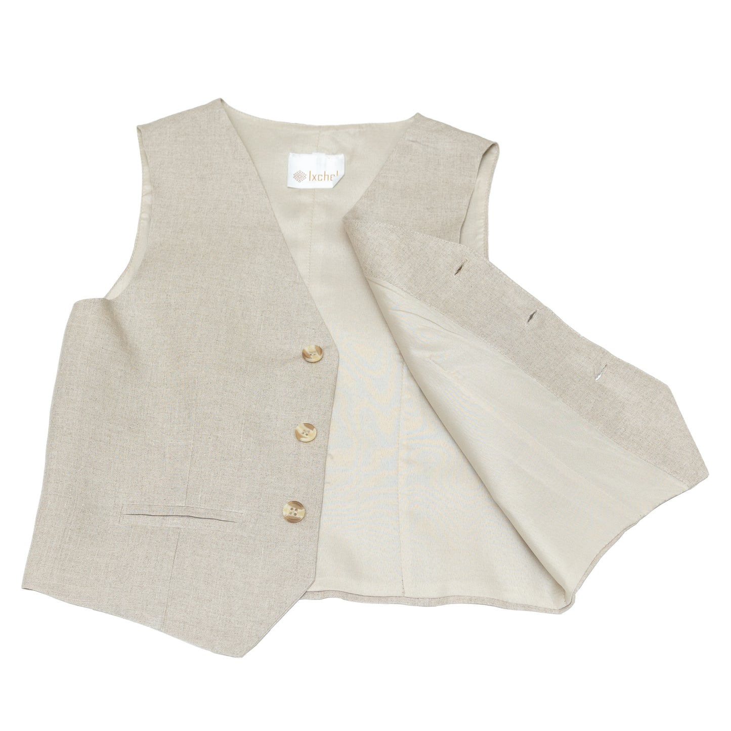 Traje en lino 100% Italiano Pantalón Chaleco