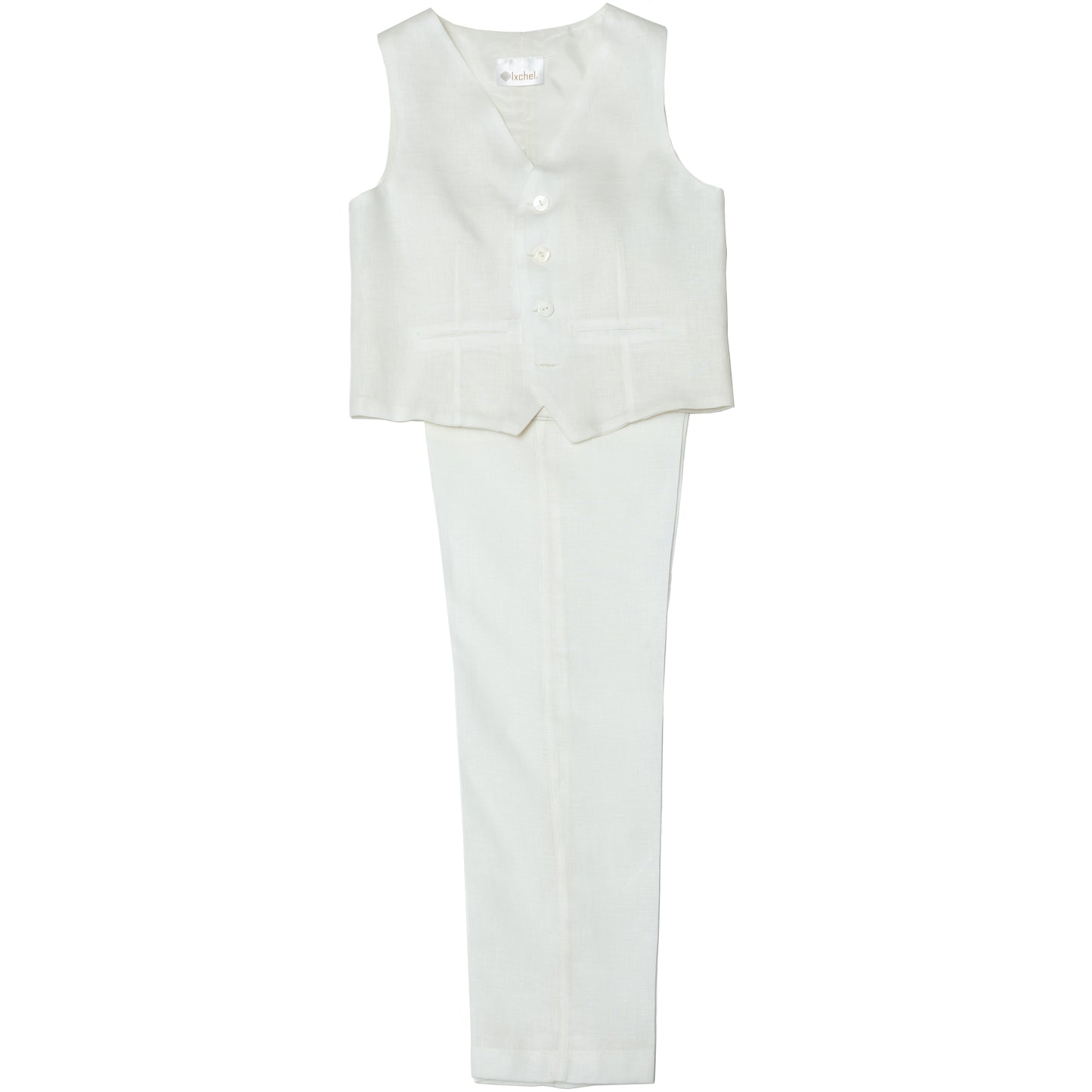Traje en lino 100% Italiano Pantalón Chaleco