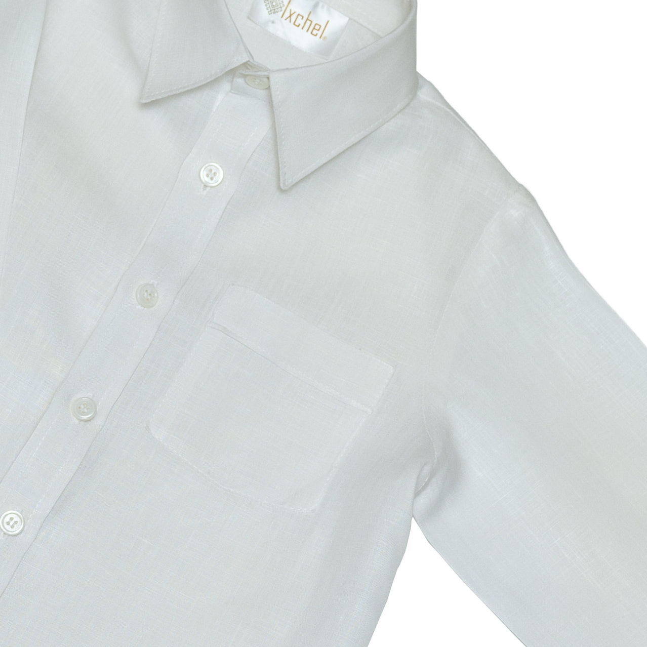 Camisa en lino manga larga con bolsa Mod. 509