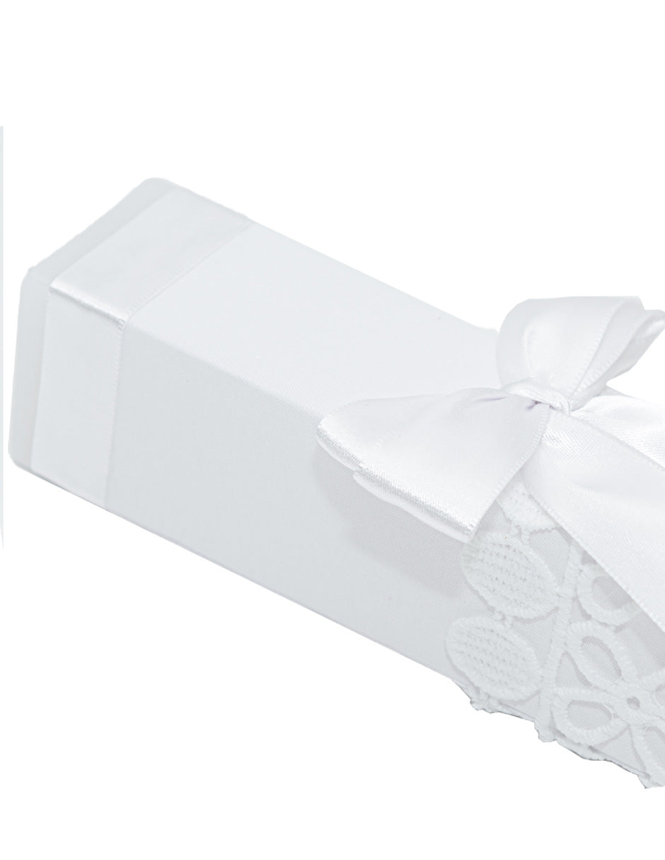 Kit De Bautizo Guipur Blanco Niño Niña