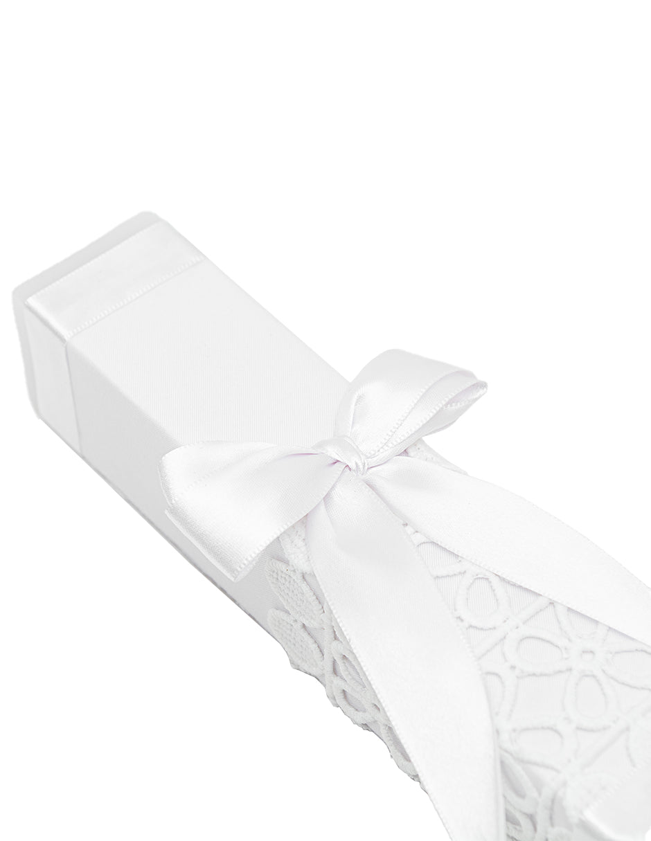 Kit De Bautizo Guipur Blanco Niño Niña