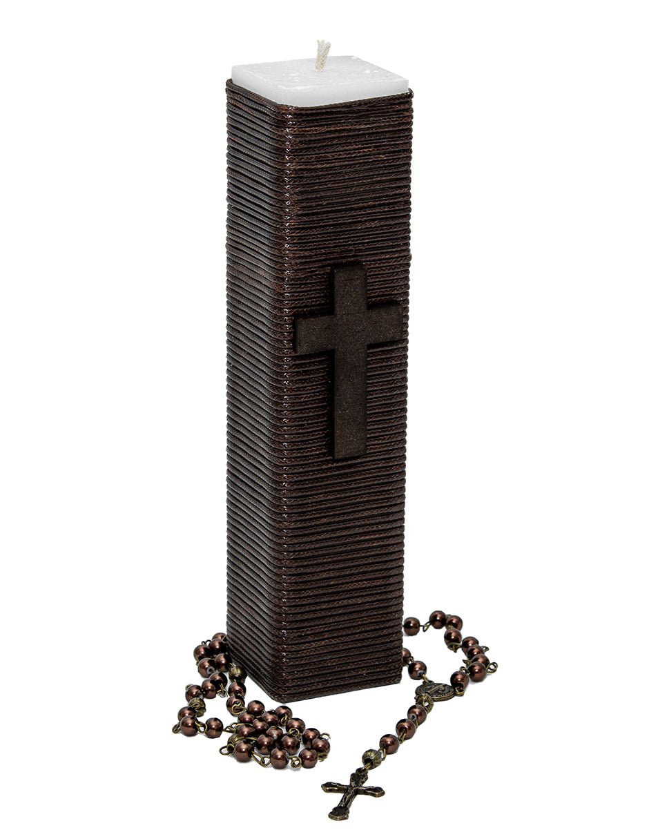 Kit De Comunión o Confirmación Para Niño, Chocolate, Gris, Marino. Biblia, Vela, Rosario