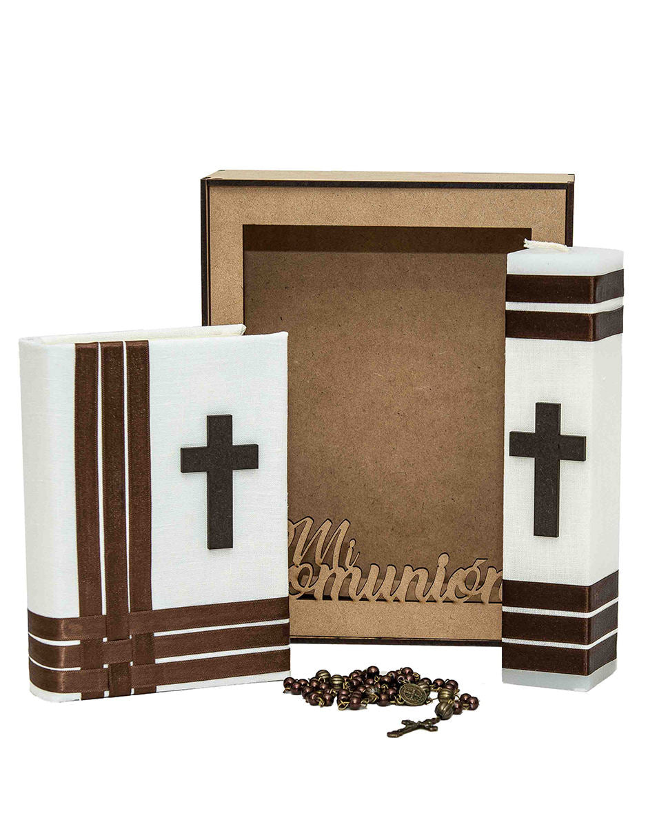 Kit de Comunión listones color chocolate