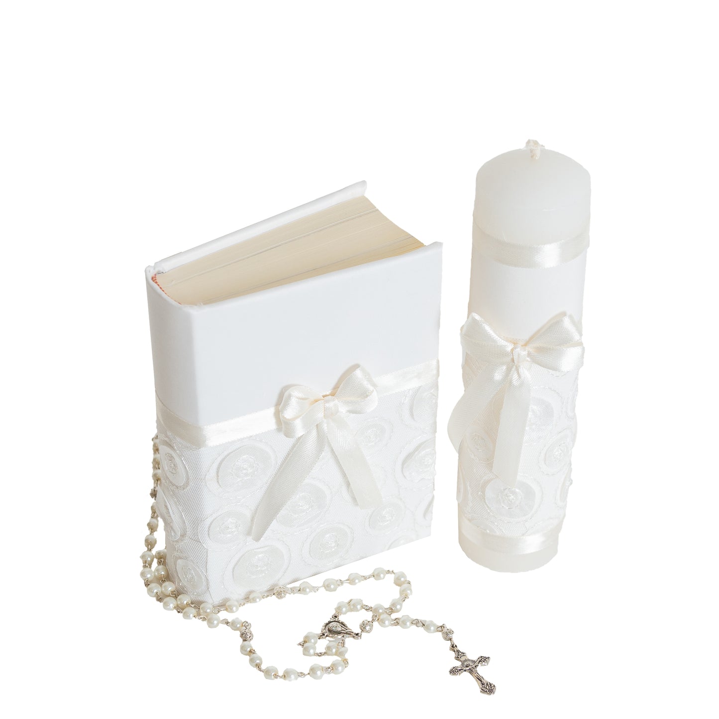Kit De Comunión o Confirmación Para Niña Color Razo Beige con Satelite