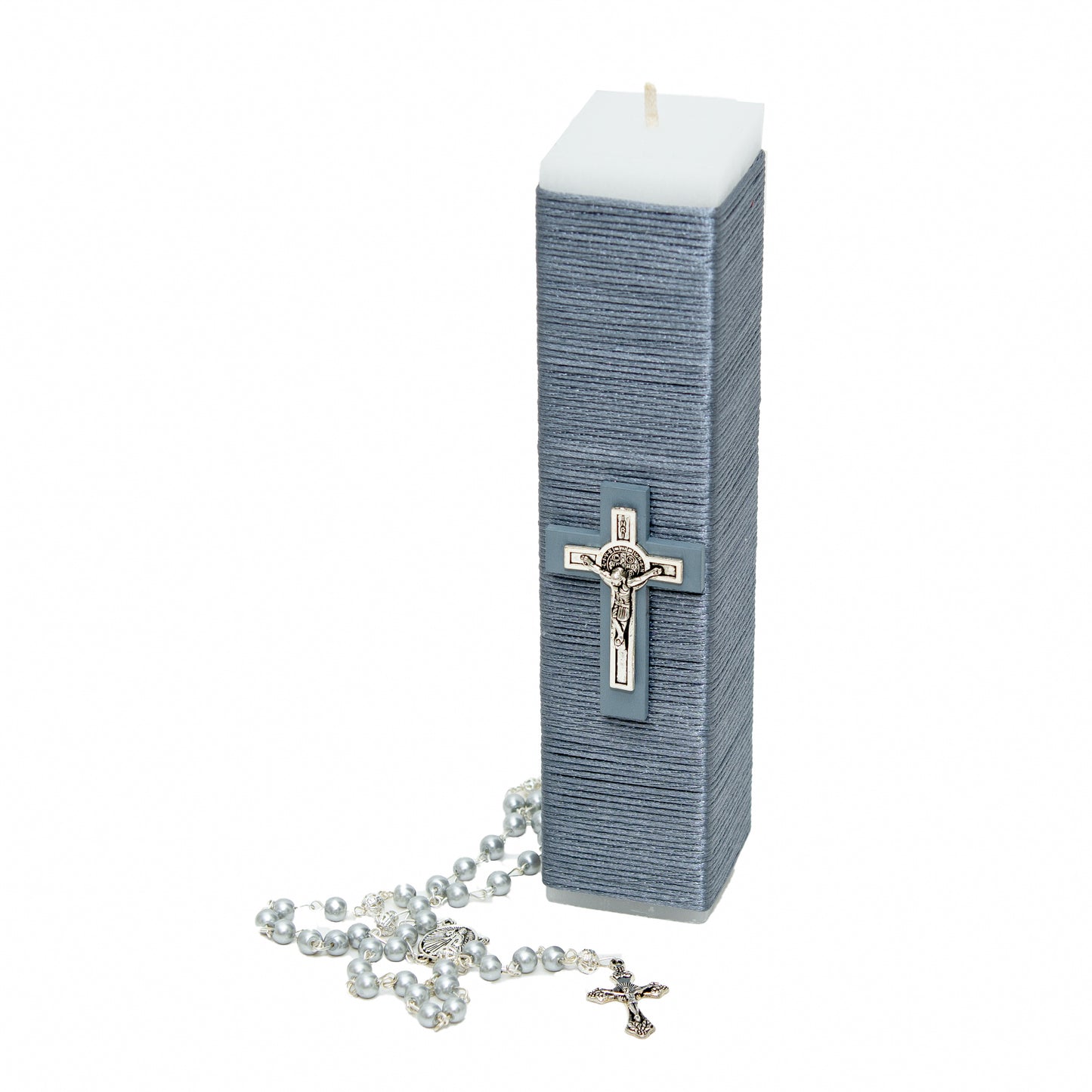 Kit De Comunión o Confirmación Para Niño, Chocolate, Gris, Marino. Biblia, Vela, Rosario