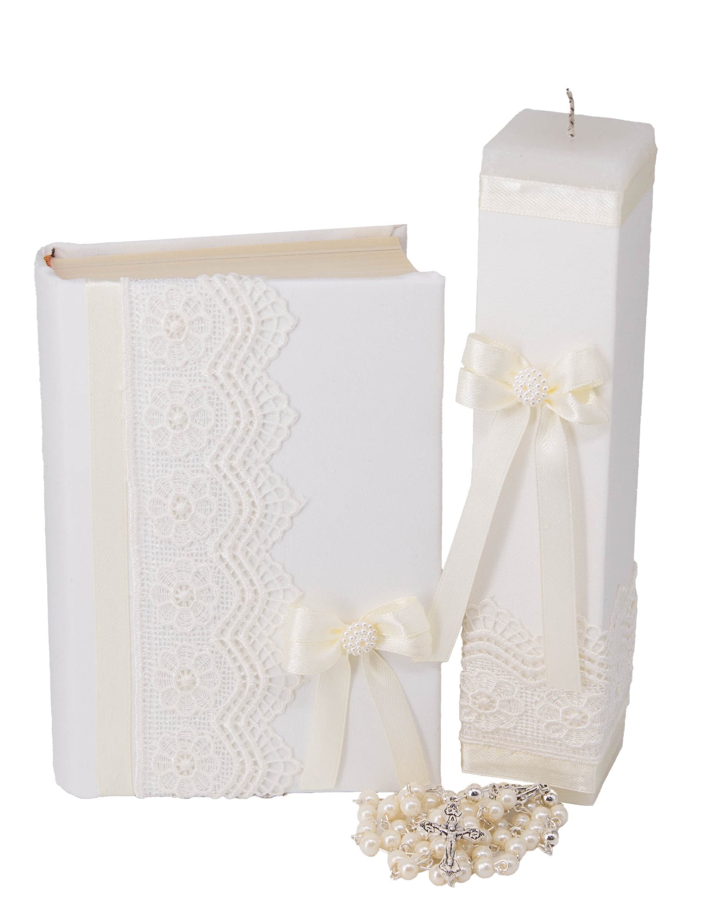 Kit De Boda, Comunión o Confirmación, Color Beige con Guipur