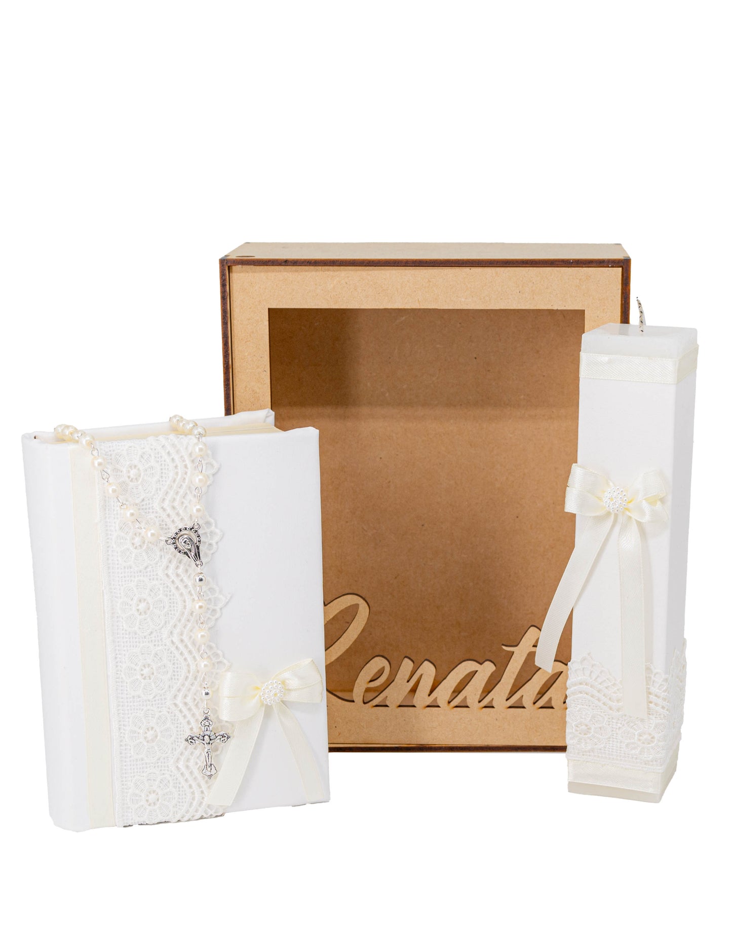 Kit De Boda, Comunión o Confirmación, Color Beige con Guipur