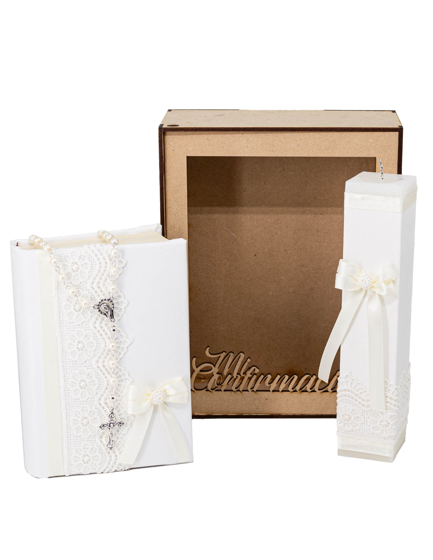 Kit De Boda, Comunión o Confirmación, Color Beige con Guipur