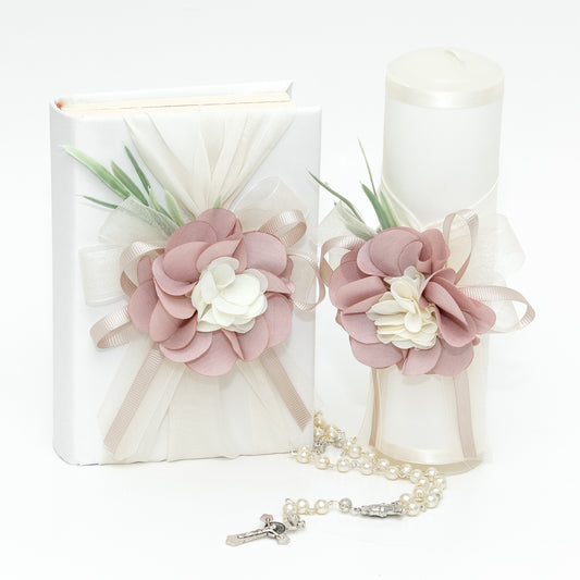 Kit Comunión Personalizado Niña Con Flor Elegante