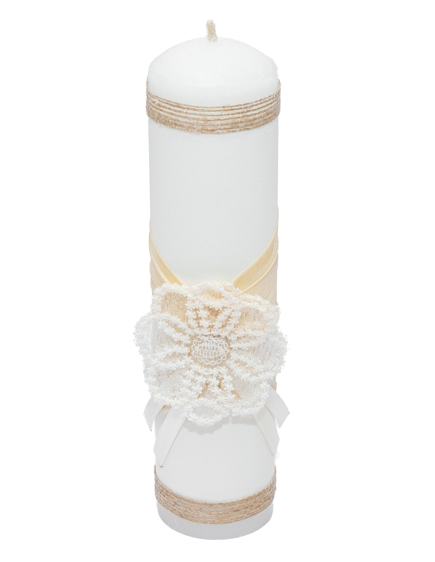 Kit con flor de encaje beige