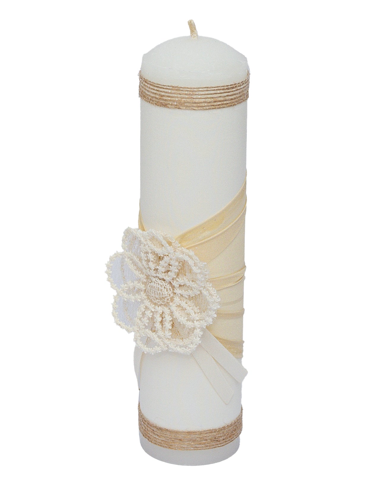 Kit con flor de encaje beige