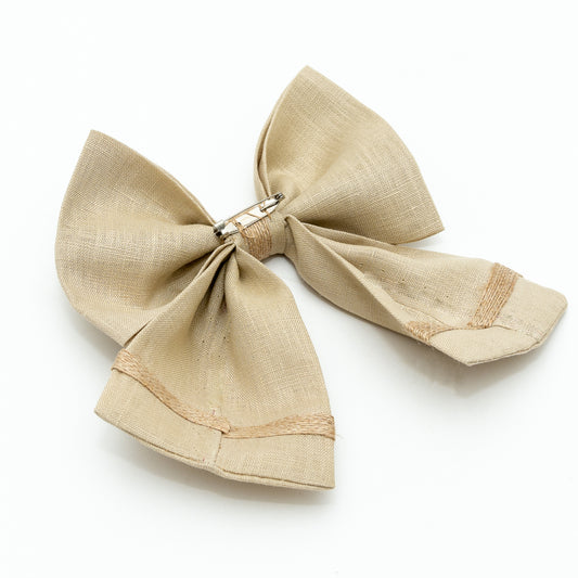 Moño De Brazo Comunión O Confirmación color Capuchino 100% Lino