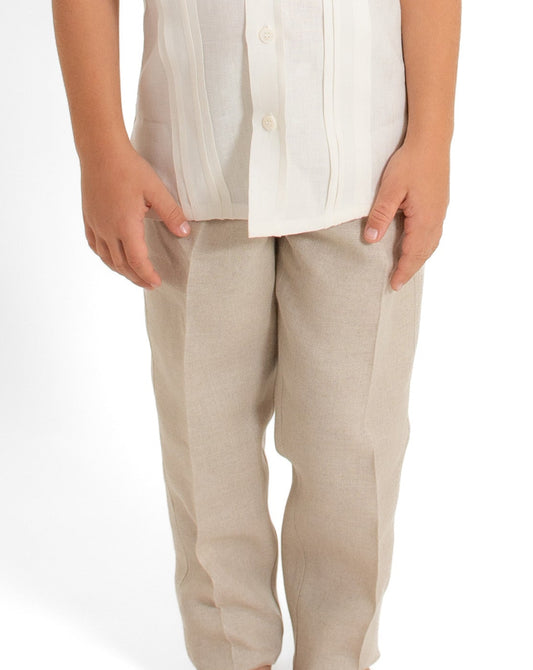 Pantalón en lino con bolsillos laterales