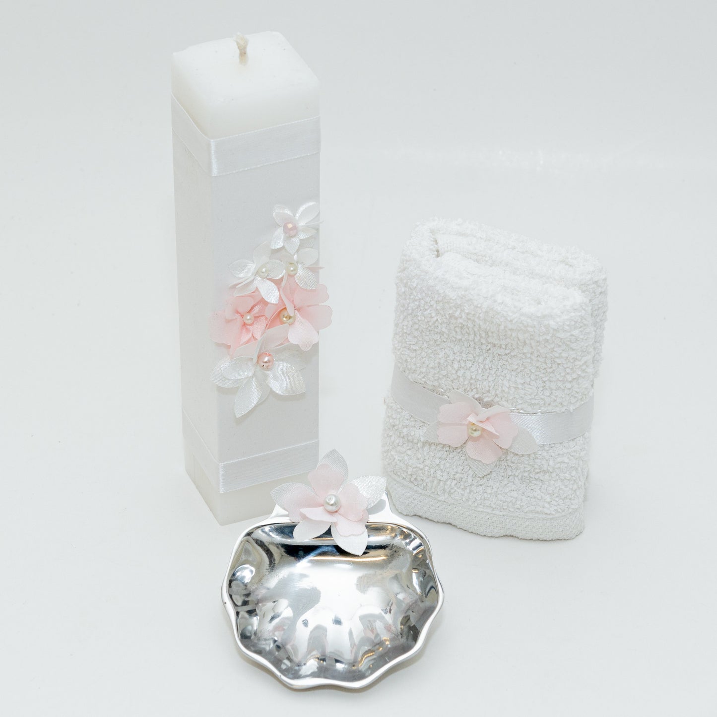 Kit de Bautizo con flores rosa