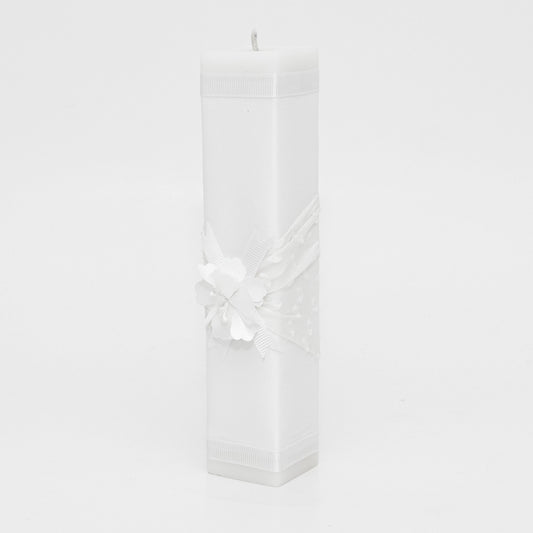 Vela blanca con Flor