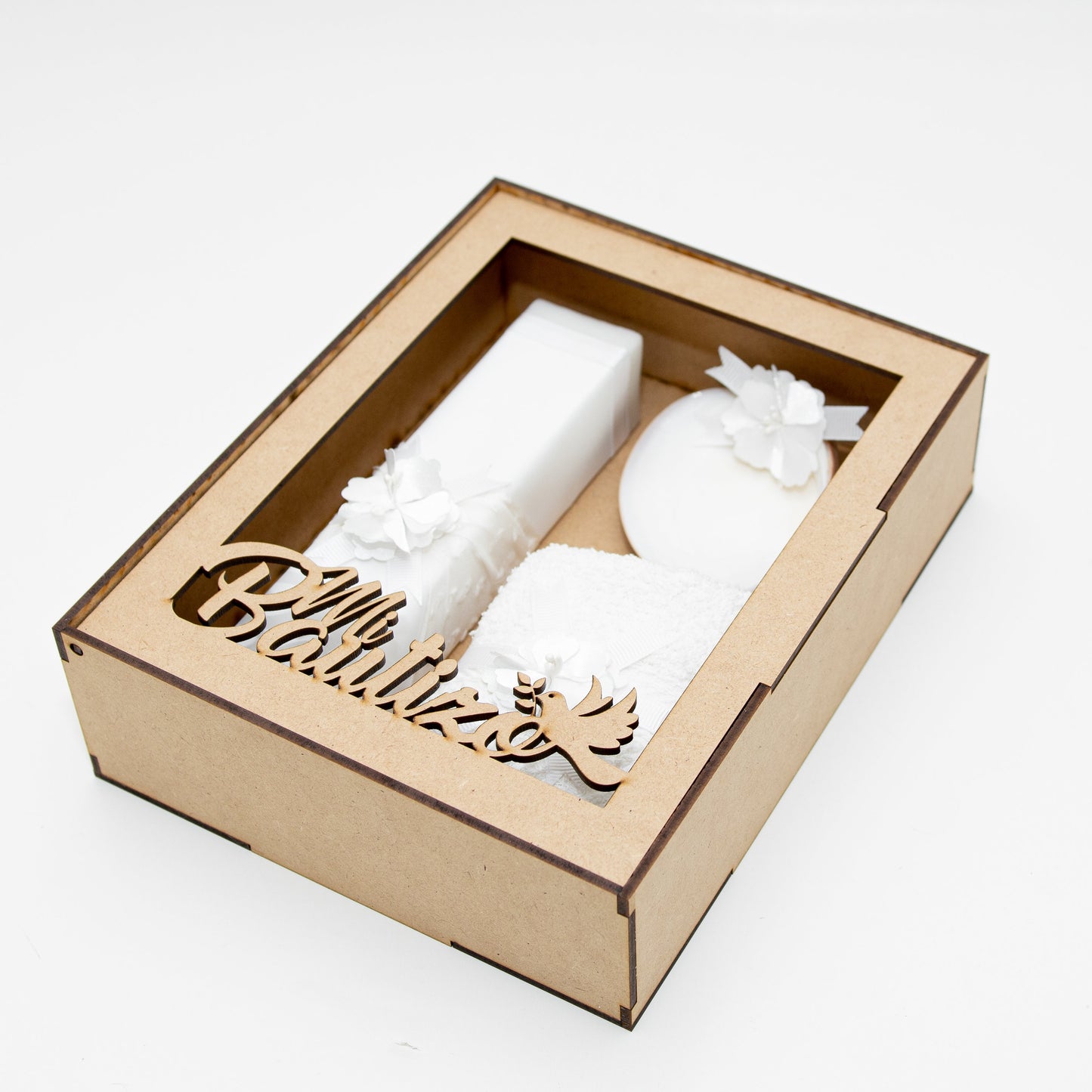 Kit de Bautizo blanco con flor