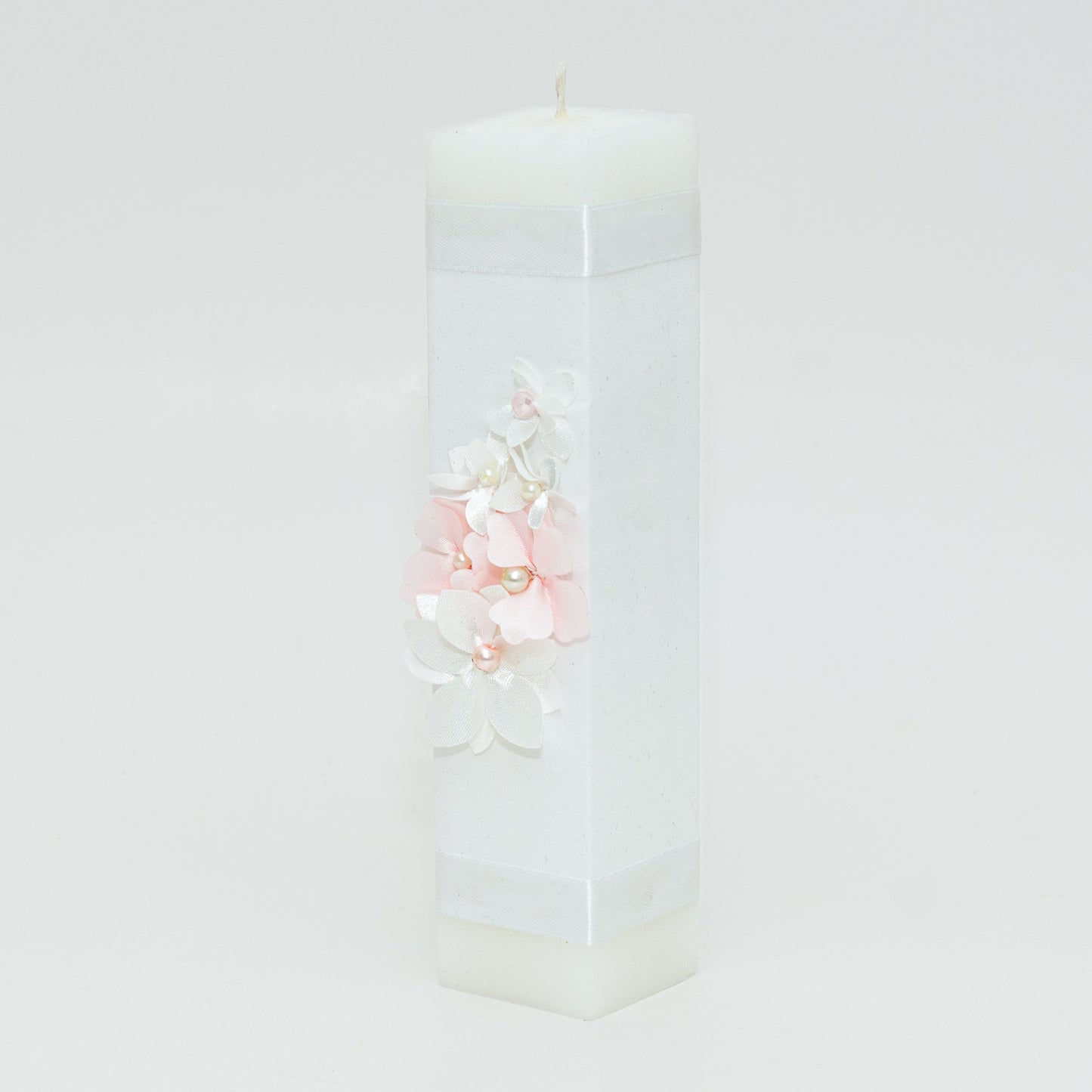 Vela para Ceremonia con flores rosas