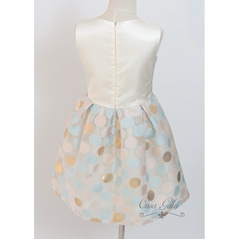 Vestido Formal Para Niña Con Bolas De Colores