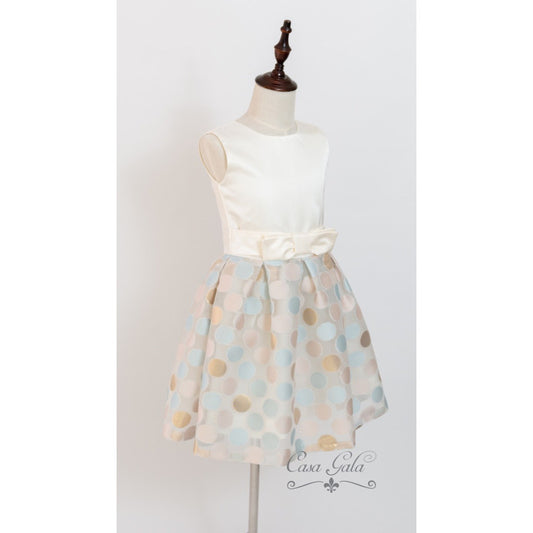 Vestido Formal Para Niña Con Bolas De Colores