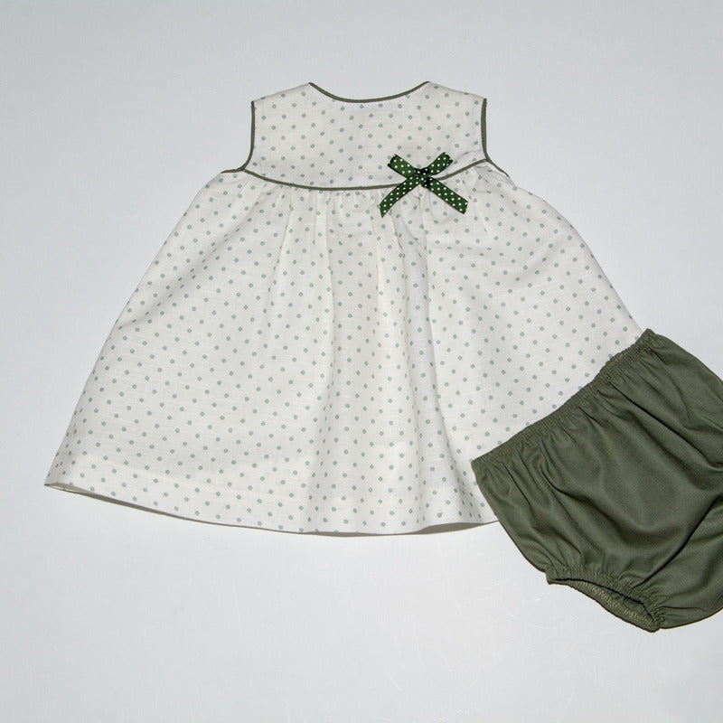 Vestido Casual Para Niña Bebe Diseño Tipo Español Lino
