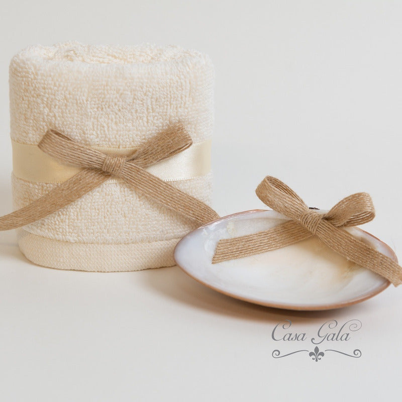 Kit De Bautizo Ángel Niño O Niña Color Jaspe Vela Redonda