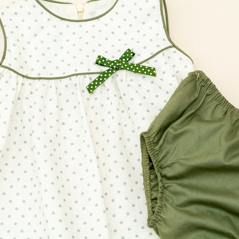 Vestido Casual Para Niña Bebe Diseño Tipo Español Lino