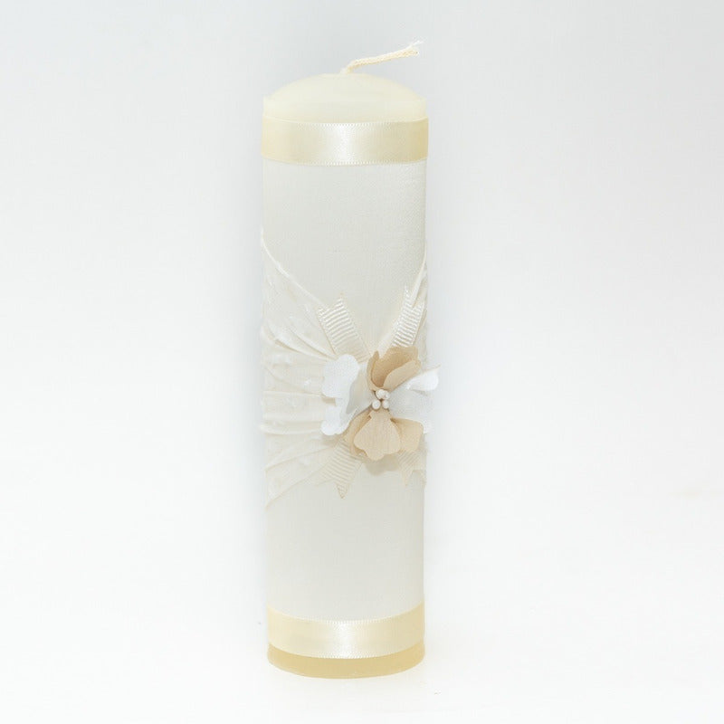Vela Para Bautizo, Comunión, Confirmación, Boda Color Beige