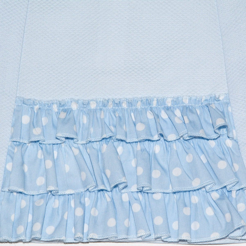 Vestido Casual Para Niña Bebe Diseño Tipo Español Azul Cielo