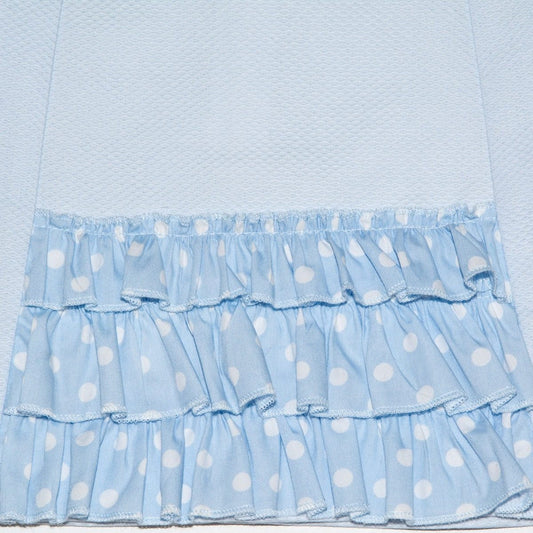 Vestido Casual Para Niña Bebe Diseño Tipo Español Azul Cielo