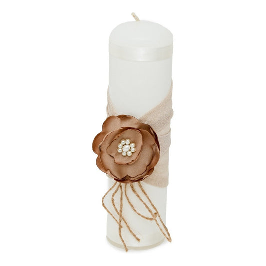 Kit de Comunión o Confirmación para Niña de Color Beige con Flor Café