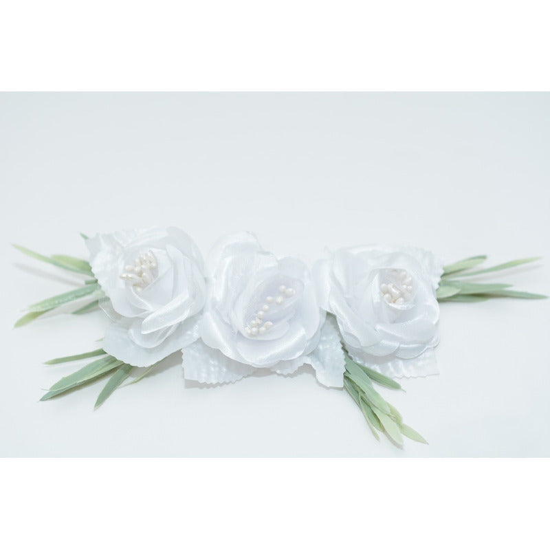 Tocado Para Boda, Comunión O Confirmación Rosas Blancas