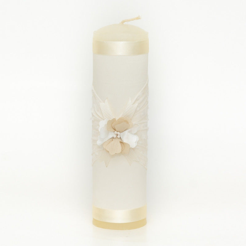 Vela Para Bautizo, Comunión, Confirmación, Boda Color Beige