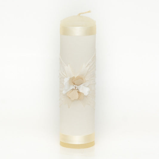 Vela Para Bautizo, Comunión, Confirmación, Boda Color Beige