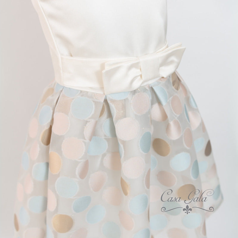 Vestido Formal Para Niña Con Bolas De Colores