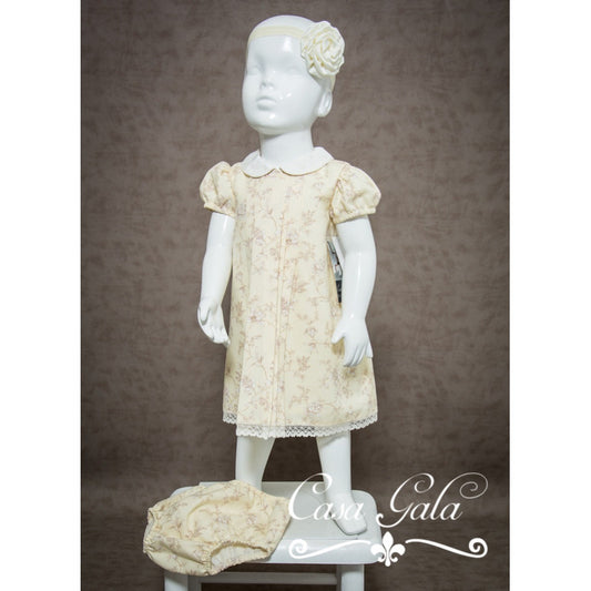 Vestido Casual Para Niña Bebe Diseño Tipo Español Amarillo