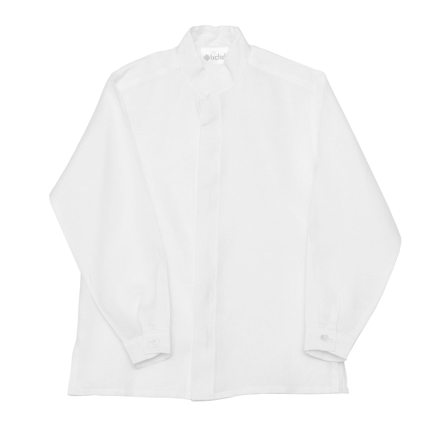 Camisa en lino manga larga botones ocultos Mod. 505