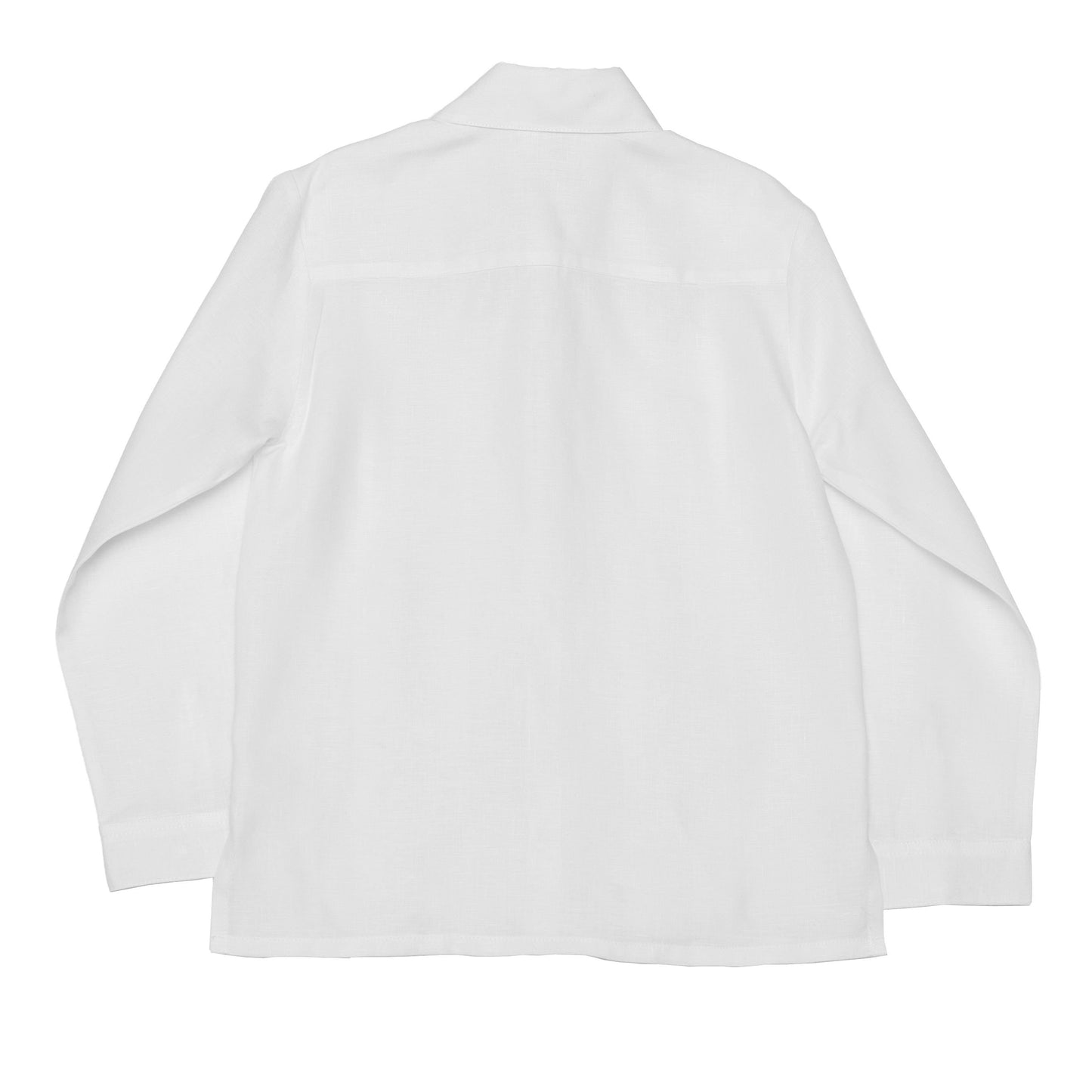 Camisa en lino manga larga entredos de ondas