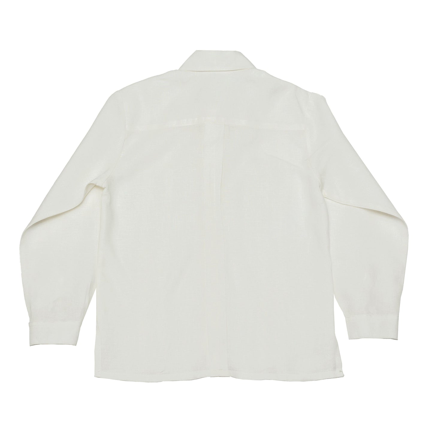 Camisa en lino manga larga con alforzas anchas