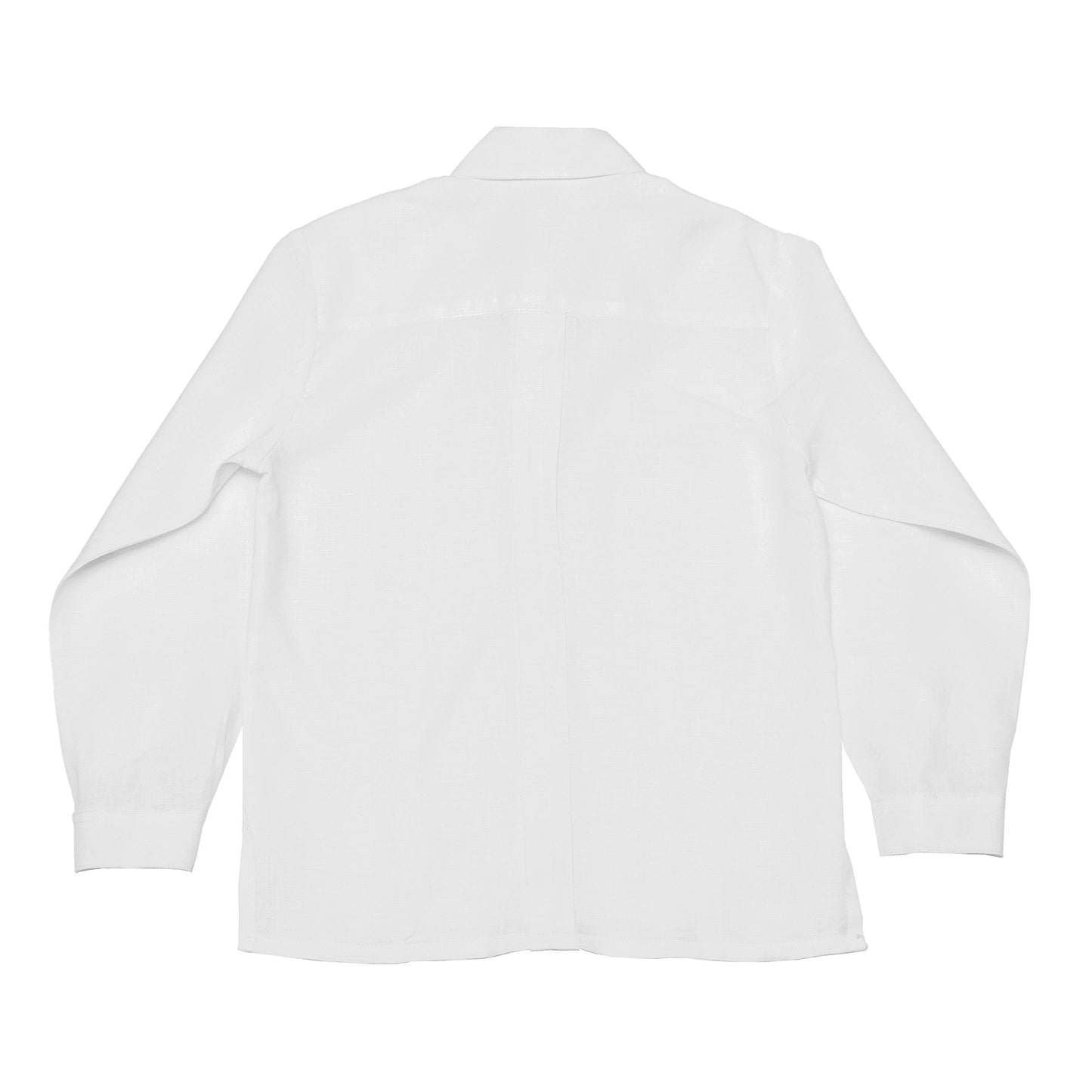 Camisa en lino manga larga con alforzas anchas