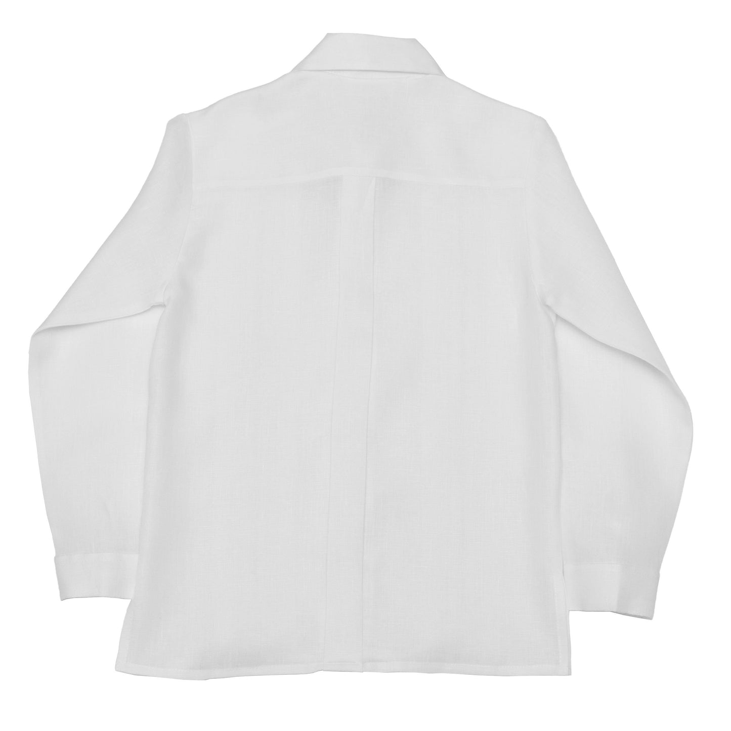 Camisa en lino manga larga entredos cruzado