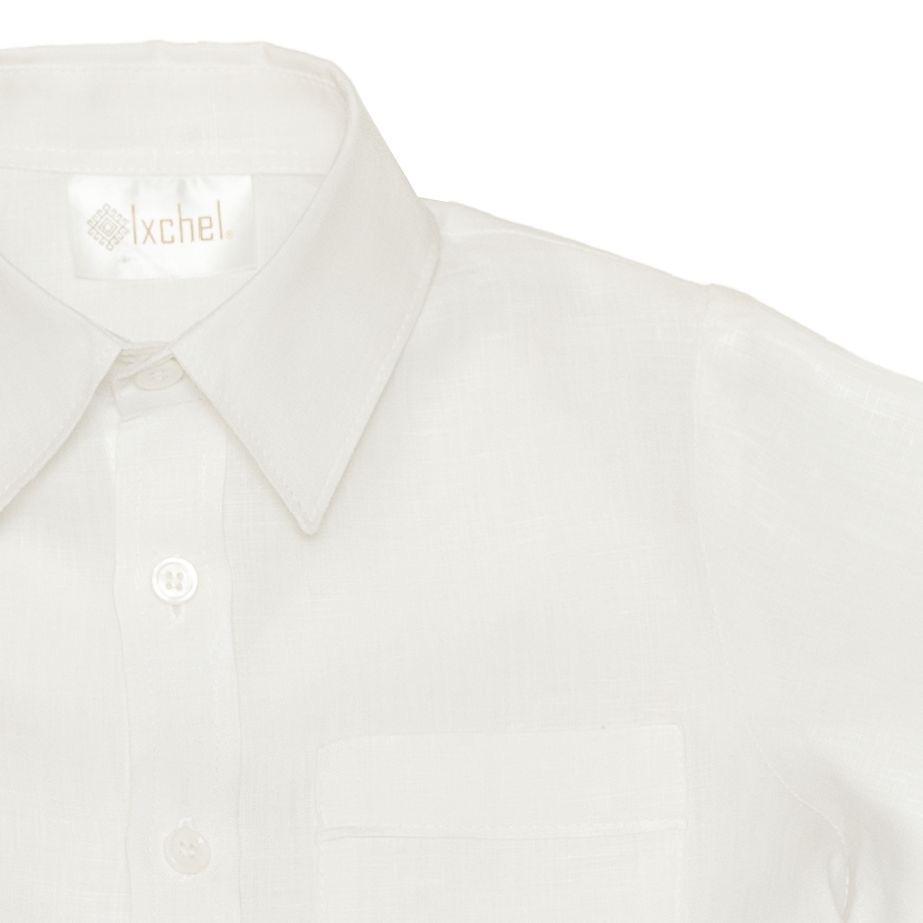 Camisa en lino manga larga con bolsa Mod. 509