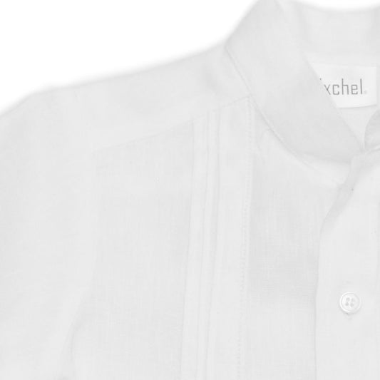 Camisa en lino manga larga entredos de vainica pequeña