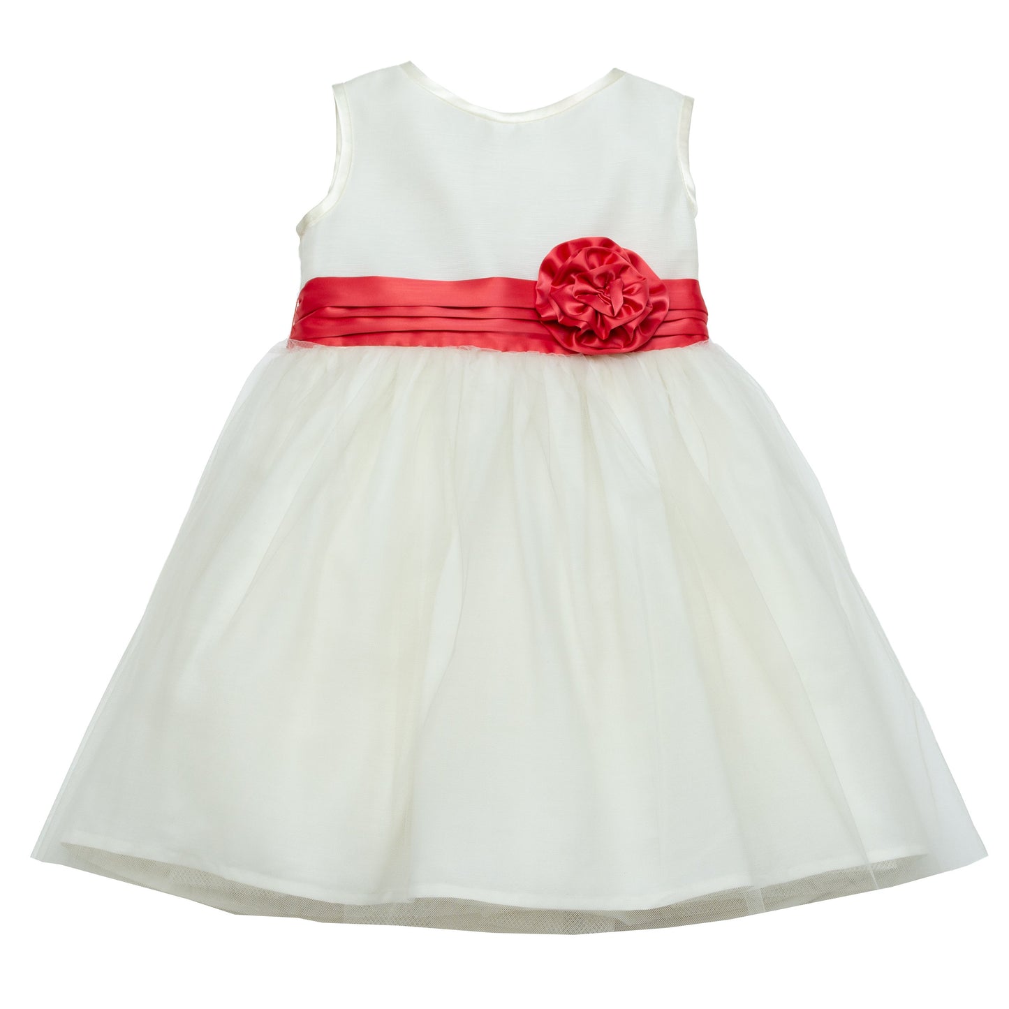 Vestido con falda tul y banda de color
