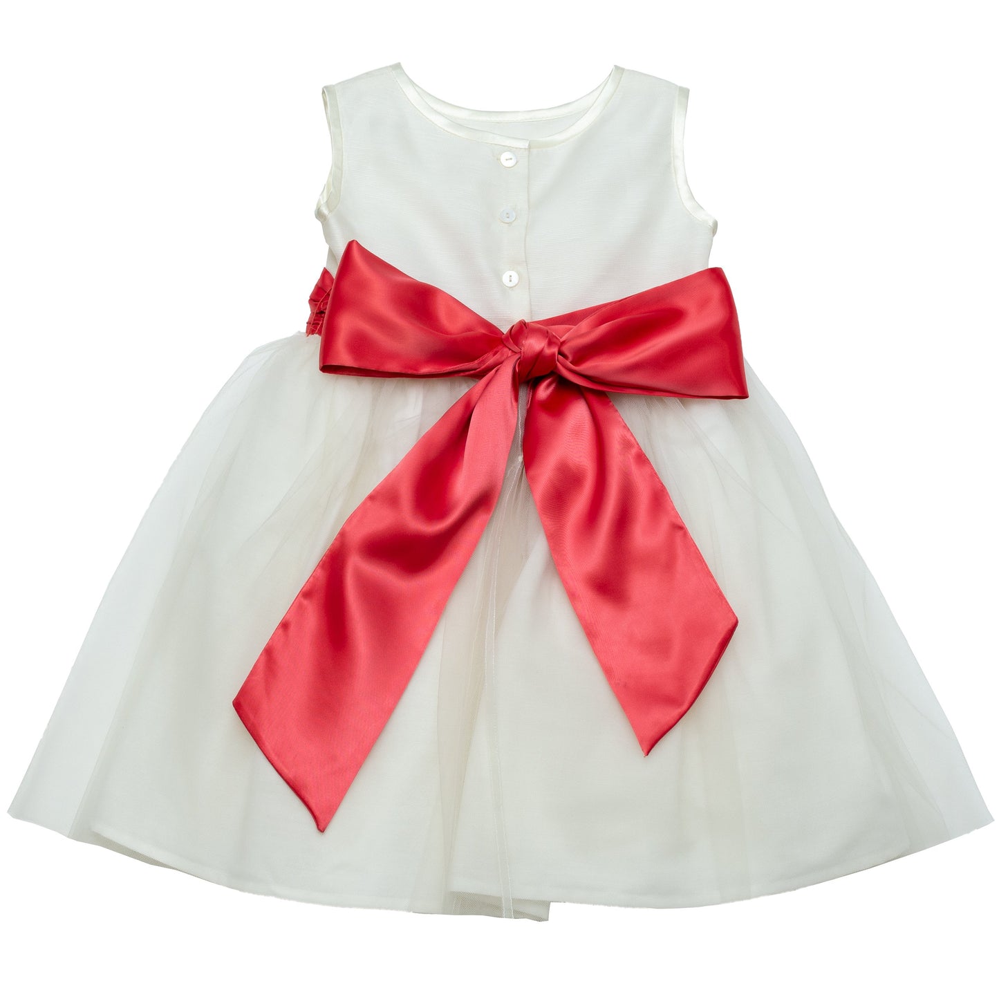 Vestido con falda tul y banda de color
